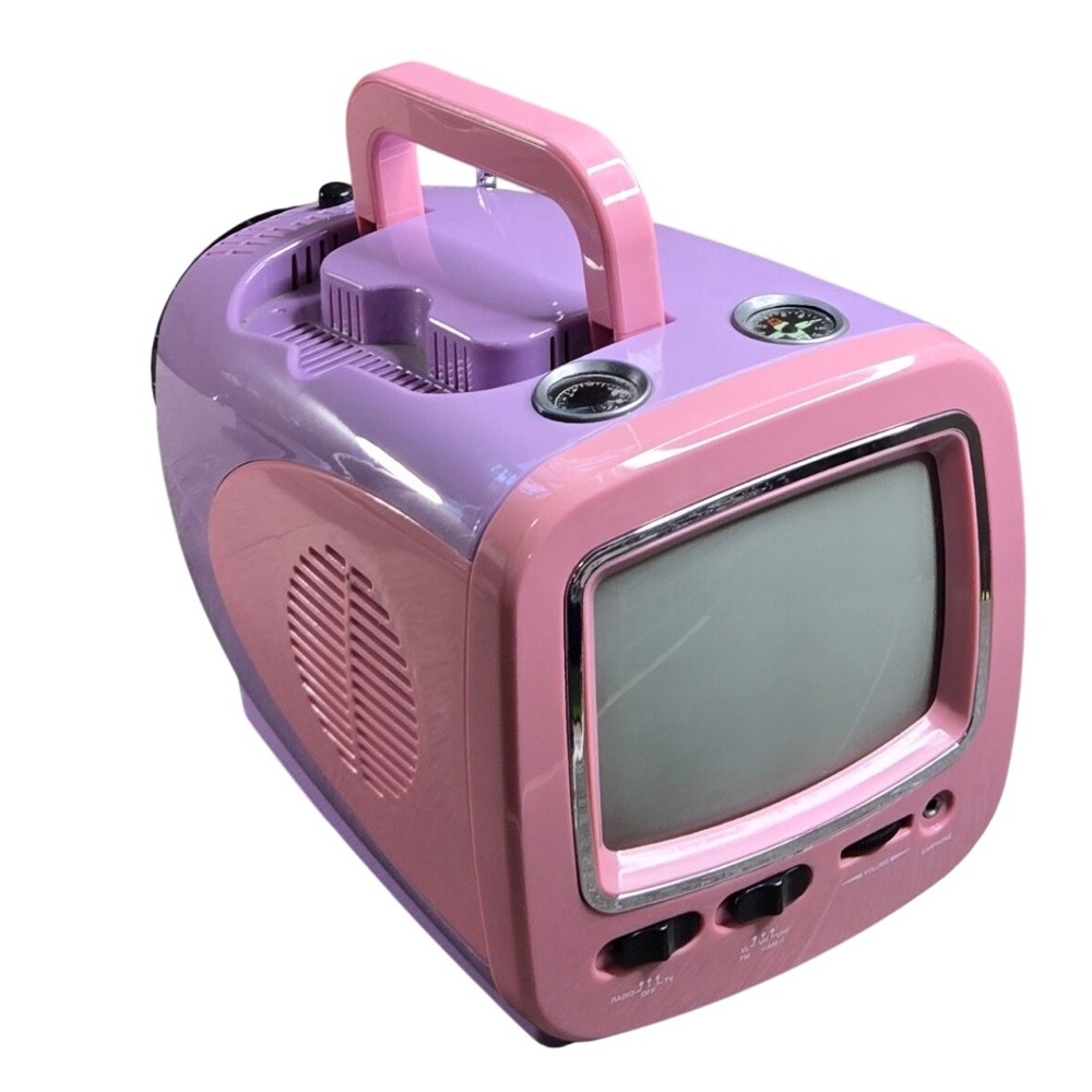 Claybrooke 13135 5-in-1 TV Companion Portable Radio Flashlight Pink Purple Teste
